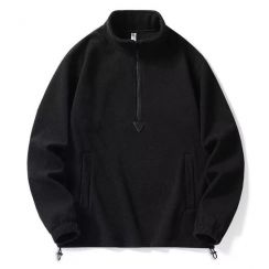 2 Pcs Mens High Neck Half Zipper Hoodies