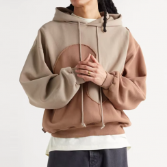 Mens Heavyweight Wave Panelled Relax Fit Hoodie