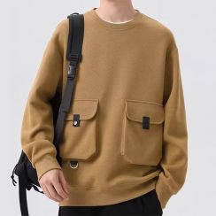 2 Pcs Mens Loose Large Pocket Sweatshirts