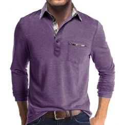 2 Pcs Mens Long Sleeved Layer Polo Shirts