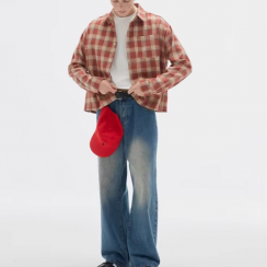 2 Pcs Autumn Cotton Flannel Printed Mens Long Sleeved Shirt